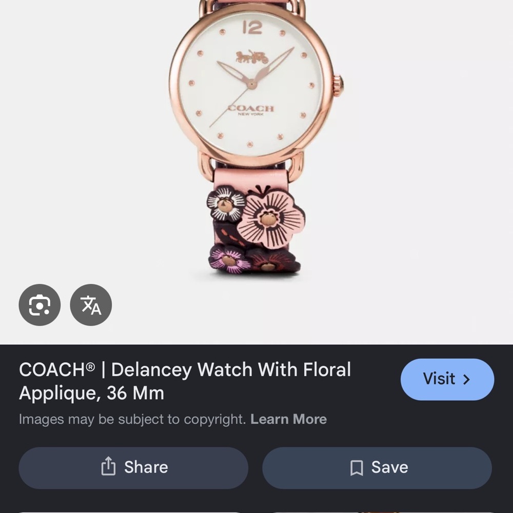 Coach Delancey Rose Gold Watch with Floral Strap